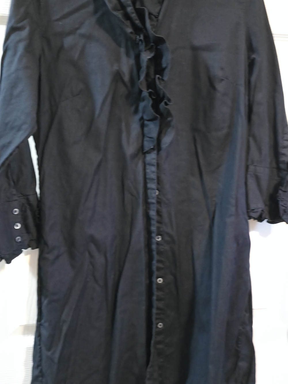 4/$67 Deal! Gap Navy Button-Down Dress with Ruffle Placket